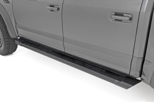 Ford F-250 Super Duty Running Boards - Rough Country - HD2 Aluminum - Black - '17-'23